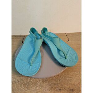 Crocs Womens Serena Sexi Blue Thong Sandals Size 9 Slingback Strappy Comfy